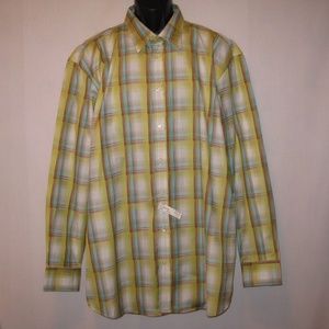 NEW Etro Milano Lime Plaid Button Up Shirt XXL 235